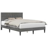 vidaXL Bedframe met hoofdeinde, donkergrijs, 160 x 200 cm, fluweel