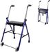 Looprek Mobiclinic Emerita - Looprek met wielen - Lichtgewicht en Inklapbaar - Opvouwbaar - Rollator - Met 2 wielen - Gewatteerde zitting - In hoogte verstelbaar - Antislip - Blauw