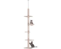 PawHut Krabpaal voor katten - spaanplaat - 40x34x260cm - beige