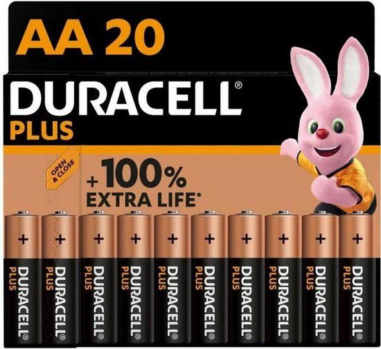 Duracell Plus Alkaline AA batterijen, 20 stuks