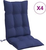 vidaXL Stoelkussens 4 stuks hoge rug oxford stof marineblauw