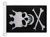 AZ FLAG Bootvlag Doodshoofd met kroon 45x30 cm Plastic Ringen