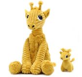 PTIPOTOS Les duéglingos Les Ptipotos - Pluche Knuffel Loncou Gele Mosterdkleurige Giraf Moeder En Haar Baby