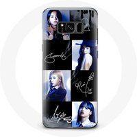 Maniacase Hoesje voor Samsung Galaxy S8 Plus Zwart Roze Handtekening Foto Jennie Jisoo Lisa Rose
