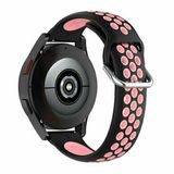By Qubix Qubix - Siliconen sportbandje met gesp - Zwart + lichtroze - Geschikt voor Huawei Watch 5 - 46mm
