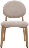 Vente-unique Set van 2 stoelen in getextureerde stof en licht natuurlijk rubberhout - Beige - MARLENI