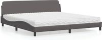 vidaXL Bed met matras "Dover" kunstleer grijs 200x200 cm