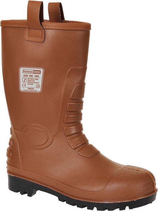 Portwest PVC Veiligheidslaarzen Gevoerd Bruin S5