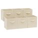 Amazon Basics Opvouwbare opbergkubus/organizer van stof met handgrepen, 26,6 x 26,6 x 27,9 cm, effen beige, 6 stuks