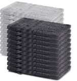 Lavea® Set van 20 washandjes 15x21 cm – 100% katoen – Zacht en absorberend – Ideaál als washandje, gastendoekje of handdoek voor dagelijks gebruik – Antraciet en Zilver