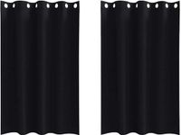 vidaXL Blackout Gordijnen met Ringen 2 st Zwart 175 x 140 cm Polyester