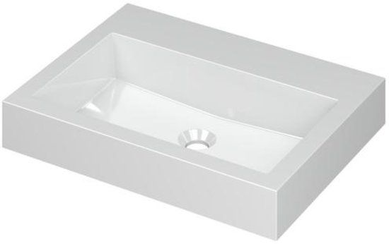 Wastafel INK Momento Wastafel Polystone Zonder Kraangat - 600x450x90 mm - Glans Wit