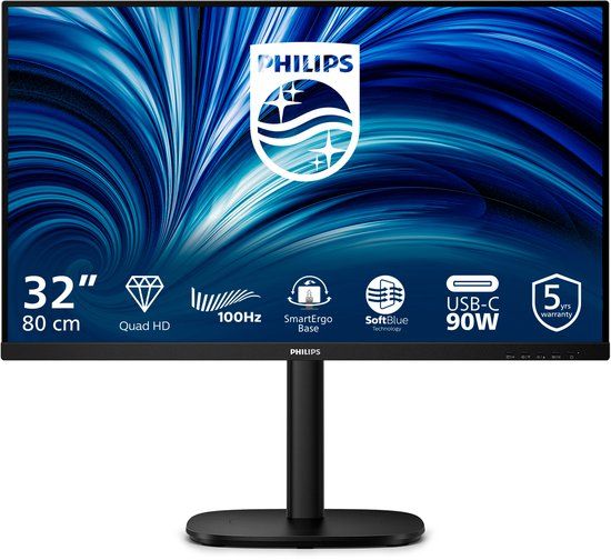 Philips 32B2U3601/00 computer monitor 80 cm (31.5") 2560 x 1440 Pixels Quad HD LCD Zwart