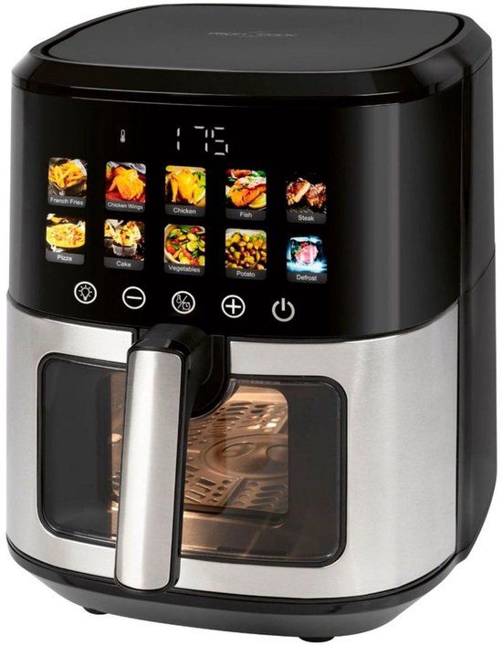 ProfiCook PC-FR 1286 H - Heteluchtfriteuse - 6.5L - 1700W - Zwart/RVS