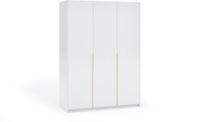 Margaret Hadas24 Kledingkast Apollonia zonder Spiegel 150 x 204 cm (wit, gouden handgrepen)