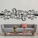 Sticker Mural Frise Florale 19x57 Cm Noir