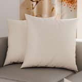 PETTI Artigiani Italiani - Paar kussenslopen 40 x 40 cm van microvezel, decoratief kussen voor slaapkamer bank set van 2 kussenslopen, effen, crèmekleurig, 100% Made in Italy