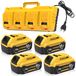 Set de 4 pièces : batteries 18V 5,5Ah + chargeur, compatible