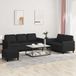 Maison Exclusive ensemble de canapé 3 pièces avec coussins, noir, similicuir