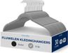 SereneLife Kledinghangers – 30-delige Set Grijze Fluwelen Hangers - Zwarte Antislip Hangers met Gemakkelijke Grip - 360° Draaibare Haak