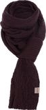 Knit Factory Haze Gebreide Sjaal Dames & Heren - Langwerpige sjaal - Rechte sjaal - Sjaal met eenvoudig knoopstuk - Midnight Plum - Donkerpaars - 200x50 cm