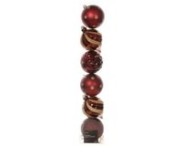Decoris Onbreekbare kerstballen 6 st ossenbloed in transbox
