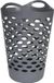 5Five Flexibele wasmand/opbergmand - rond - grijs - 60 liter - D41 x H66 cm