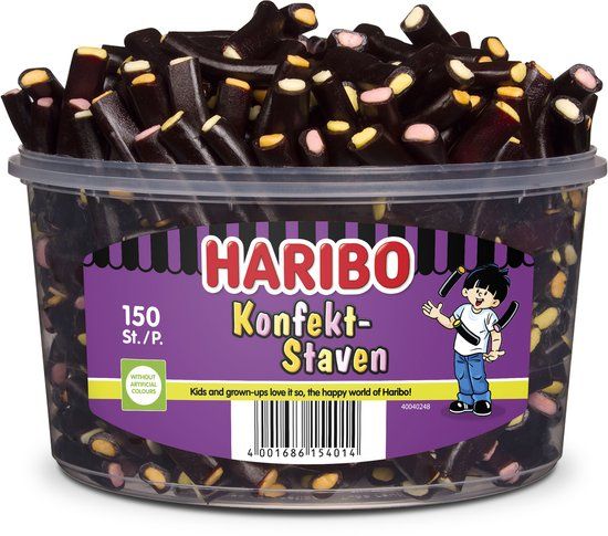 Haribo Konfektstaven - drop met vulling - 1200g