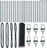 vidaXL Hexagonal Wire Mesh Fence with Ground Stakes 50 x 0.8 m Grey