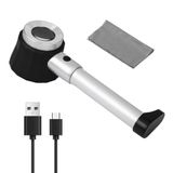 Handheld 10X 30X Vergrootglas Loep liniaal met LED Licht Schaal Sieraden