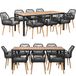 Swing&Harmonie Ensemble de jardin avec table et 8 chaises - résistant aux intempéries - corde tressée - table de salle à manger en WPC - coussin d'assise - groupe de salle à manger d'extérieur - anthracite/bois