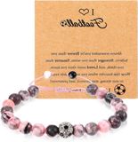 Merkloos / Sans marque ZenithVibe Football Gift for Girls - Bracelet with Card Gift for Teens - Inspirational Jewelry for Daughter, Sister, Girlfriend - Birthday Graduation Gift - Cat Eye Stone
