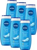 NIVEA Douchegel Fresh Pure - Shower Gel - met Vitamine C en E - Voordeelverpakking 6 x 250 ml