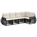 vidaXL - Tuinbank - Set - 5 - st - Zwart - en - Crème - Wit - poly - rattan