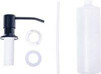 Lendo Online Zeepdispenser voor inbouw spoelbak of keukenblad - RVS - Roestvrijstaal - Zeeppomp - 28mm - 300ml container - voor aanrecht - Zwart Antraciet