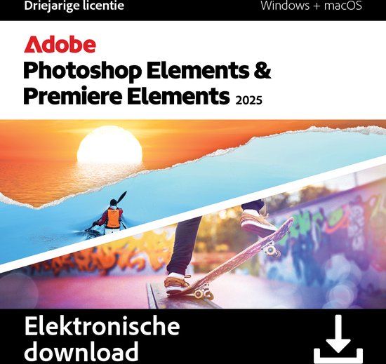 Adobe Photoshop & Premiere Elements 2025 (3 Jaar Licentie) - Download - Windows & Mac