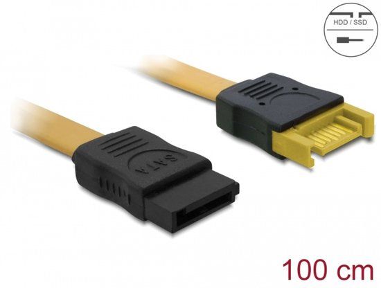 Delock - Kabel SATA Verlängerung Stecker-Buchse 100cm gelb