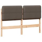 vidaXL - Gestoffeerd - hoofdbord - Bruin - en - Taupe - 150 - cm - Massief - grenenhout