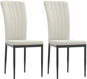 vidaXL Eetkamerstoelen 2 stuks fluweel crèmekleurig