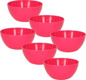 Plasticforte Schaaltjes - 6x - kunststof - kommetjes - dessert/ontbijt - D14 x H6 cm - fuchsia roze