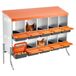 VEVOR nichoir à 2 niveaux 1320x525x990 mm, 10 compartiments, nichoir en métal avec pieds de support et trous de ventilation, nid à enroulement, idéal pour poules, canards, poulets et autres volailles.