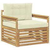 vidaXL Buitensofa Polyester Wit en crèmekleurig