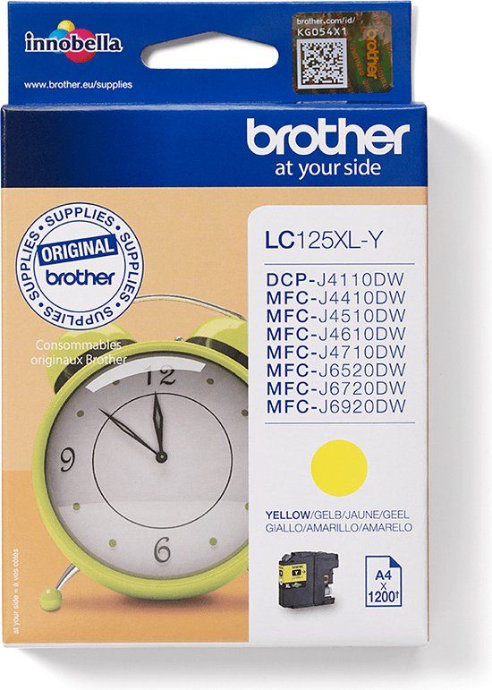 Brother LC-125XLY Geel Inktcartridge - Origineel