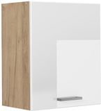 Vicco Hangkast R-Line, Wit Hoogglans/Goudkleurig Eiken, 50 cm
