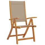 vidaXL Chaise de jardin Assise capitonnée Acier, Tissu Taupe