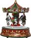 Lumineo Kerstdorp draaimolen - draaiend - met licht en muziek - 21,5 cm - carrousel