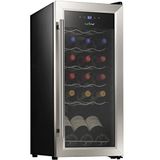 18 NutriChef 18 Bottle Wine Cooler Refrigerator - White Red Wine Fridge Chiller Countertop Wine Cooler - Freestanding Compact Mini Wine Fridge 18 Bottle w/Digital Control, Stainless Steel Door