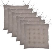 Stof Textile coussin de chaise Coline - 6x - beige - 38 x 38 x 4 cm
