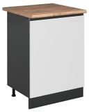 Vicco Meuble bas de cuisine "R-Line", Blanc/Anthracite 60 cm