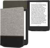 kwmobile Canvas Beschermhoes voor Pocketbook Verse/Verse Lite/Pro/Color/Vivlio Light HD - Grijs/Zwart